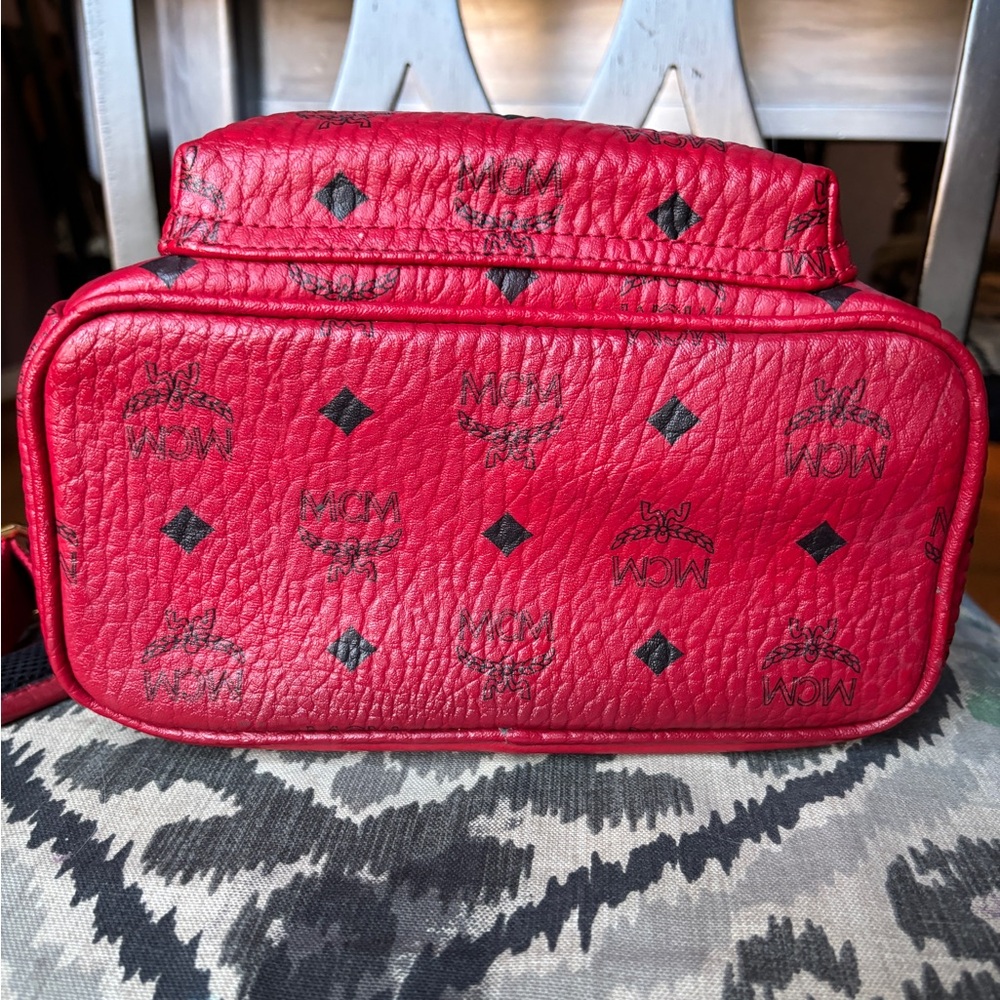 Authenticated Mcm Backpack, Red - image 5